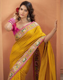 Mustard Yellow Silk Woven Patola Saree