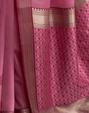 Pink Cotton Woven Saree