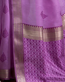 Lavender Pink Cotton Woven Saree
