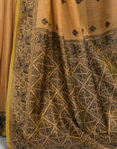 Light Orange Silk Woven Saree