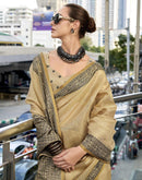 Dark Beige Silk Woven Saree