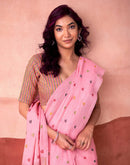 Pink Silk Woven Saree