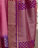 Coral Pink Silk Woven Saree