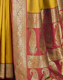 Mustard Yellow Silk Woven Saree