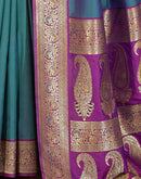Peacock Blue Silk Woven Saree