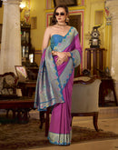 Rani Pink Silk Woven Saree