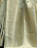 Light Pista Green Satin Woven Banarasi Saree