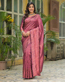 Dark Purple Silk Woven Banarasi Saree