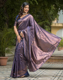 Navy Blue Silk Woven Saree
