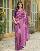 Purple Silk Woven Saree