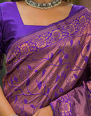 Purple Silk Woven Saree