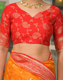 Yellow Silk Woven Banarasi Saree