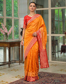 Yellow Silk Woven Banarasi Saree