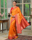 Yellow Silk Woven Banarasi Saree
