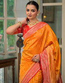Yellow Silk Woven Banarasi Saree