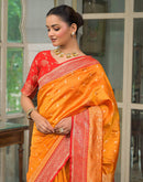 Yellow Silk Woven Banarasi Saree
