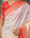 Off White Silk Woven Banarasi Saree