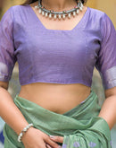 Moss Green Linen Woven Saree