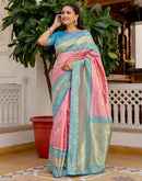 Pink Silk Woven Kanjivaram Saree