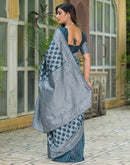Blue Silk Woven Saree