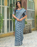 Blue Silk Woven Saree
