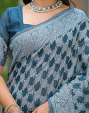 Blue Silk Woven Saree