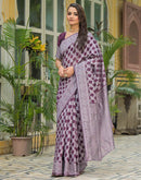 Wine Silk Woven Saree