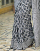 Grey Silk Woven Saree
