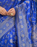 Blue Silk Woven Banarasi Saree