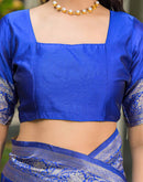 Blue Silk Woven Banarasi Saree