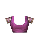 Dark Purple Silk Woven Banarasi Saree