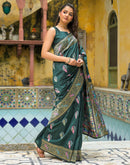 Bottle Green Silk Woven Banarasi Saree