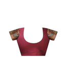 Maroon Silk Woven Banarasi Saree