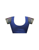 Navy Blue Silk Woven Banarasi Saree