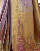 Lavender Silk Woven Banarasi Saree