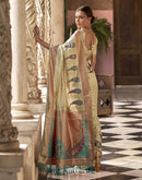 Beige Silk Woven Saree