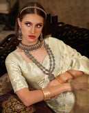 Off White Silk Woven Banarasi Saree