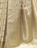 Off White Silk Woven Banarasi Saree
