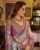 Pink Tissue Silk Woven Banarasi Saree
