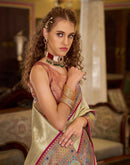 Beige Tissue Silk Woven Banarasi Saree