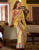 Yellow Tissue Silk Woven Banarasi Saree