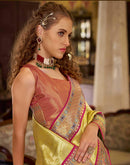 Yellow Tissue Silk Woven Banarasi Saree