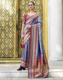 Blue Tissue Silk Woven Paithani Saree
