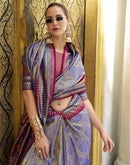Blue Tissue Silk Woven Paithani Saree