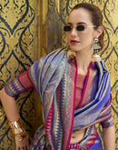 Blue Tissue Silk Woven Paithani Saree