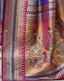 Blue Tissue Silk Woven Paithani Saree