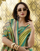 Parrot Green Tissue Silk Woven Paithani Saree