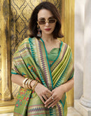 Parrot Green Tissue Silk Woven Paithani Saree