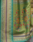 Parrot Green Tissue Silk Woven Paithani Saree