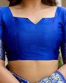 Blue Silk Woven Banarasi Saree